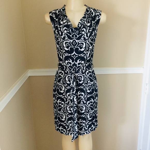  NEW Light & Flowy Navy/White Dress  - Picture 1 of 4